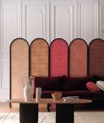 Casamance Le Velours 2 vinyl, vlies anyagú, terrakotta színű, foltos, textilhatású, Modern tapéta