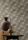 Casamance Nuit d'orient vlies anyagú, kék, türkiz, arany, fehér színű, növényes, Modern tapéta