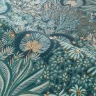 Casamance Nuit d'orient vlies anyagú, kék, türkiz, bronz színű, növényes, Modern tapéta