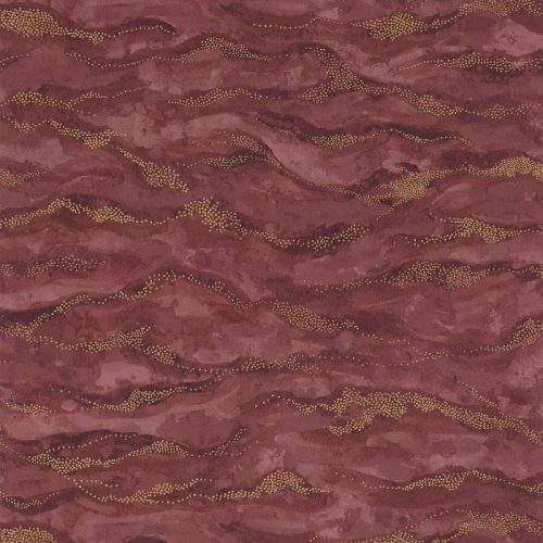 Casamance Nuit d'orient vlies anyagú, bordó, arany színű, hullám, Modern tapéta