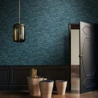 Casamance Nuit d'orient vlies anyagú, kék, arany színű, hullám, Modern tapéta