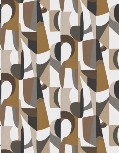 Casamance L'Atelier vinyl, vlies anyagú, fehér, szürke, barna színű, geometriai, Modern tapéta
