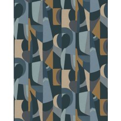   Casamance L'Atelier vinyl, vlies anyagú, kék, barna, beige színű, geometriai, Modern tapéta