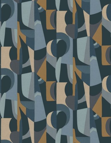 Casamance L'Atelier vinyl, vlies anyagú, kék, barna, beige színű, geometriai, Modern tapéta