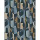 Casamance L'Atelier vinyl, vlies anyagú, kék, barna, beige színű, geometriai, Modern tapéta