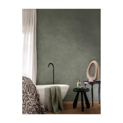   Casamance L'Atelier vinyl, vlies anyagú, zöld színű, foltos, egyszínű, textilhatású, Modern tapéta