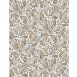   Casamance L'Atelier vinyl, vlies anyagú, fehér, barna, szürke színű, absztrakt, leveles, textilhatású, Modern tapéta