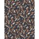 Casamance L'Atelier vinyl, vlies anyagú, kék, fekete, barna, lila színű, absztrakt, leveles, textilhatású, Modern tapéta