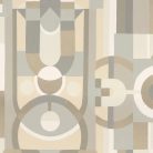 Casamance Faubourg Des Lumiéres vlies anyagú, fehér, keki, sárga, szürke, beige színű, art deco, geometriai, Modern tapéta
