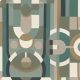 Casamance Faubourg Des Lumiéres vlies anyagú, beige, zöld, kék, keki, arany színű, art deco, geometriai, Modern tapéta