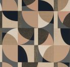 Casamance Faubourg Des Lumiéres vlies anyagú, fekete, barna, beige, gyöngyház színű, geometriai, Modern tapéta