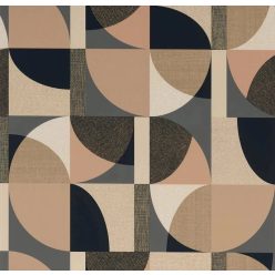   Casamance Faubourg Des Lumiéres vlies anyagú, fekete, barna, beige, gyöngyház színű, geometriai, Modern tapéta