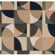 Casamance Faubourg Des Lumiéres vlies anyagú, fekete, barna, beige, gyöngyház színű, geometriai, Modern tapéta