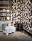Casamance Faubourg Des Lumiéres vlies anyagú, fekete, barna, beige, gyöngyház színű, geometriai, Modern tapéta