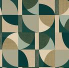 Casamance Faubourg Des Lumiéres vlies anyagú, zöld, arany, beige színű, geometriai, Modern tapéta