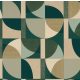 Casamance Faubourg Des Lumiéres vlies anyagú, zöld, arany, beige színű, geometriai, Modern tapéta