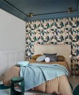 Casamance Faubourg Des Lumiéres vlies anyagú, zöld, arany, beige színű, geometriai, Modern tapéta