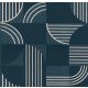Casamance Faubourg Des Lumiéres vlies anyagú, kék, fehér, arany színű, geometriai, Modern tapéta