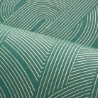 Casamance Faubourg Des Lumiéres vlies anyagú, zöld, arany színű, art deco, geometriai, Modern tapéta