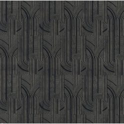  Casamance Faubourg Des Lumiéres vlies anyagú, fekete, arany színű, art deco, geometriai, Modern tapéta