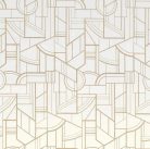 Casamance Faubourg Des Lumiéres vlies anyagú, fehér, arany  színű, art deco, geometriai, Modern tapéta