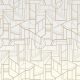 Casamance Faubourg Des Lumiéres vlies anyagú, fehér, arany  színű, art deco, geometriai, Modern tapéta