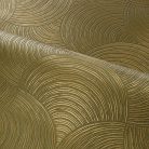 Casamance Magnitude papír, vinyl anyagú, arany, zöld színű, art deco, geometriai, Modern tapéta