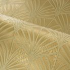 Casamance Magnitude papír, vinyl anyagú, zöld, arany színű, art deco, geometriai, Modern tapéta