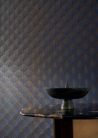 Casamance Magnitude papír, vinyl anyagú, kék, arany színű, art deco, geometriai, Modern tapéta