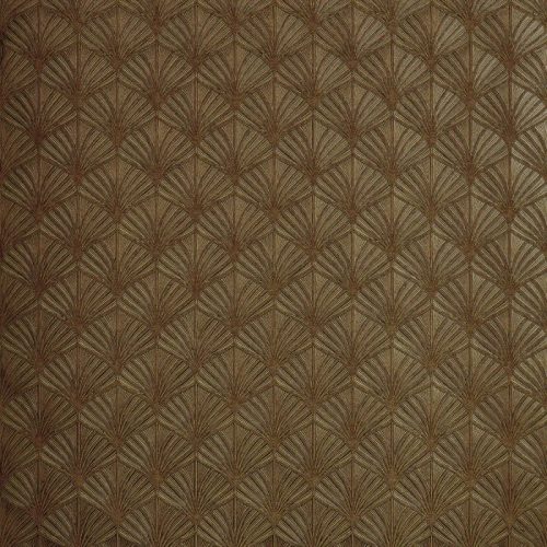 Casamance Magnitude papír, vinyl anyagú, fekete, barna, arany színű, art deco, geometriai, Modern tapéta