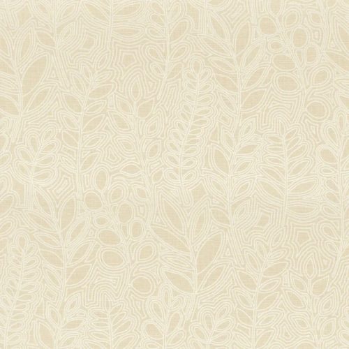 Casamance Palmadora vinyl, vlies anyagú, fehér, beige színű, leveles, textilhatású, Modern tapéta