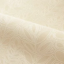   Casamance Palmadora vinyl, vlies anyagú, fehér, beige színű, leveles, textilhatású, Modern tapéta