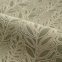   Casamance Palmadora vinyl, vlies anyagú, okker színű, leveles, textilhatású, Modern tapéta