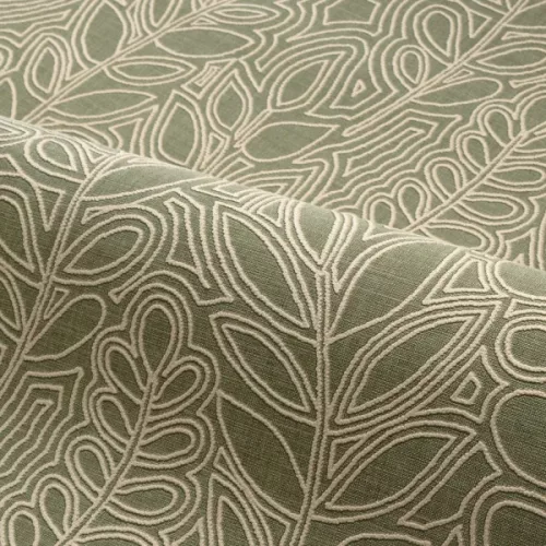 Casamance Palmadora vinyl, vlies anyagú, okker színű, leveles, textilhatású, Modern tapéta