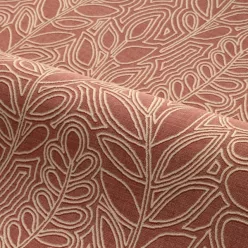   Casamance Palmadora vinyl, vlies anyagú, beige, terrakotta színű, leveles, textilhatású, Modern tapéta