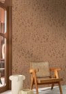 Casamance Palmadora vinyl, vlies anyagú, beige, terrakotta színű, leveles, textilhatású, Modern tapéta