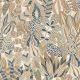 Casamance Palmadora vinyl, vlies anyagú, fehér, beige, kék, zöld színű, leveles, textilhatású, Modern tapéta