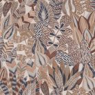 Casamance Palmadora vinyl, vlies anyagú, barna, szürke színű, leveles, textilhatású, Modern tapéta