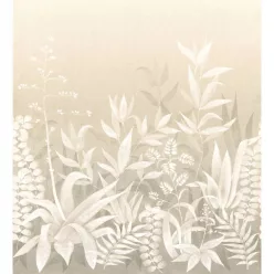   Casamance Palmadora vinyl, vlies anyagú, fehér, beige, szürke színű, leveles, textilhatású, Modern poszter