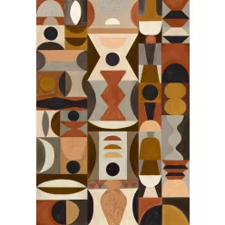   Casamance L'Atelier vinyl, vlies anyagú, szürke, barna, fekete, fehér színű, geometriai, Modern poszter