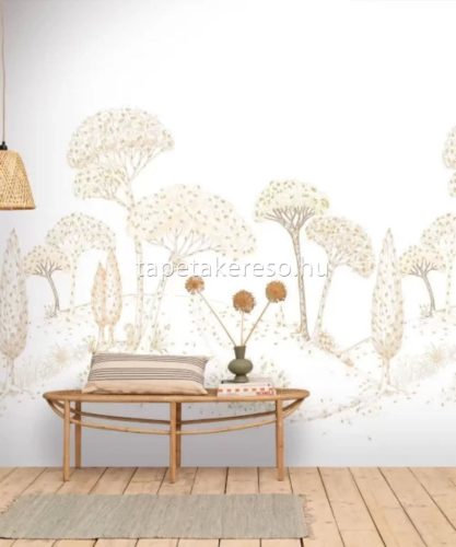 Caselio ColorBox 3 vlies anyagú fehér, barna, beige, mustársárga színű fás modern poszter