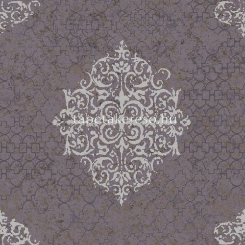 Galerie Lustre vlies anyagú lila, ezüst színű keleties, koptatott, marokkó, barokk modern tapéta