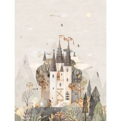  Decoprint Cute Walls vlies anyagú, barna, szürke színű, vár, állatos, Gyerek poszter