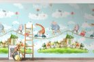 Decoprint Cute Walls vlies anyagú, kék, barna, zöld színű, állatos, Gyerek poszter