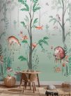 Decoprint Cute Walls vlies anyagú, zöld, szürke, barna színű, fás, állatos, Gyerek poszter