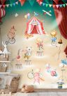 Decoprint Cute Walls vlies anyagú, piros, beige, kék színű, cirkusz, állatos, Gyerek poszter