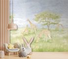 Decoprint Cute Walls vlies anyagú, zöld, barna, kék színű, állatos, Gyerek poszter