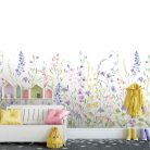 Decoprint Cute Walls vlies anyagú, lila, zöld, kék, sárga, rózsaszín színű, virágos, Gyerek poszter