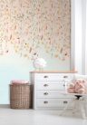 Decoprint Cute Walls vlies anyagú, kék, sárga, zöld színű, leveles, madaras, virágos, Gyerek poszter