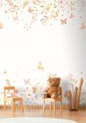 Decoprint Cute Walls vlies anyagú, fehér, sárga, zöld színű, pillangós, leveles, Gyerek poszter